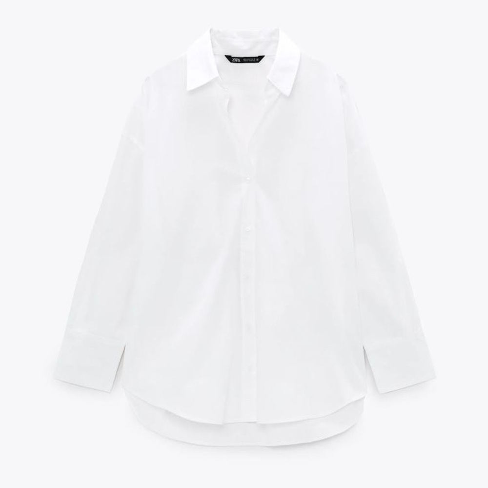 Zara Oversized White Cotton Shirt